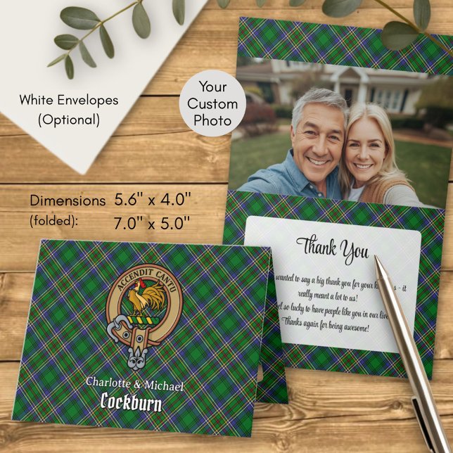 Clan Cockburn Crest over Tartan Invitation (Creator Uploaded)