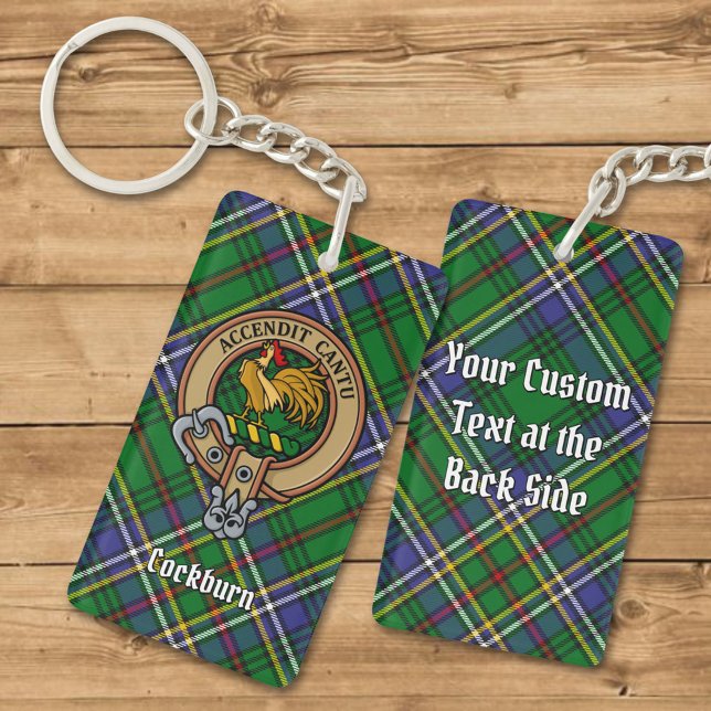 Clan Cockburn Crest over Tartan Key Ring (Creator Uploaded)