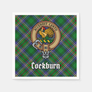 Clan Cockburn Crest over Tartan Napkin