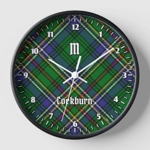 Clan Cockburn Tartan Clock