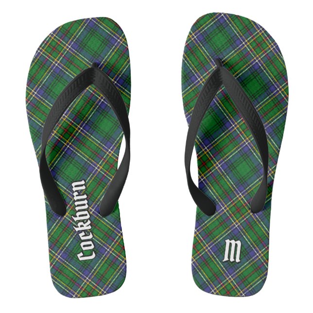 Clan Cockburn Tartan Flip Flops (Footbed)