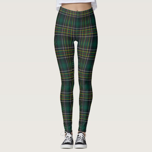 Clan Cockburn Tartan Plaid Leggings (Front)