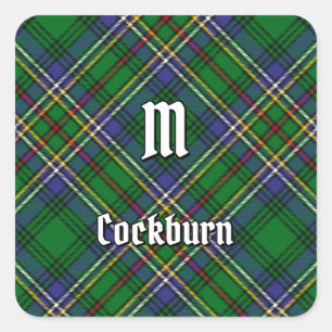 Clan Cockburn Tartan Square Sticker