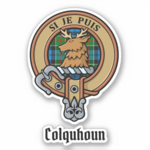 Clan Colquhoun Crest over Tartan