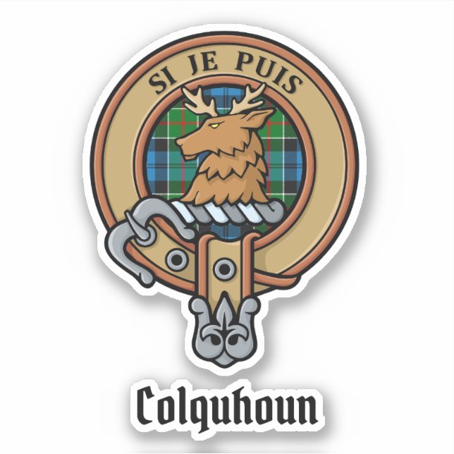 Clan Colquhoun Crest over Tartan (Front)