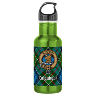 Clan Colquhoun Crest over Tartan 532 Ml Water Bottle