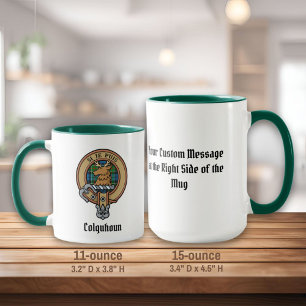 Clan Colquhoun Crest over Tartan Mug
