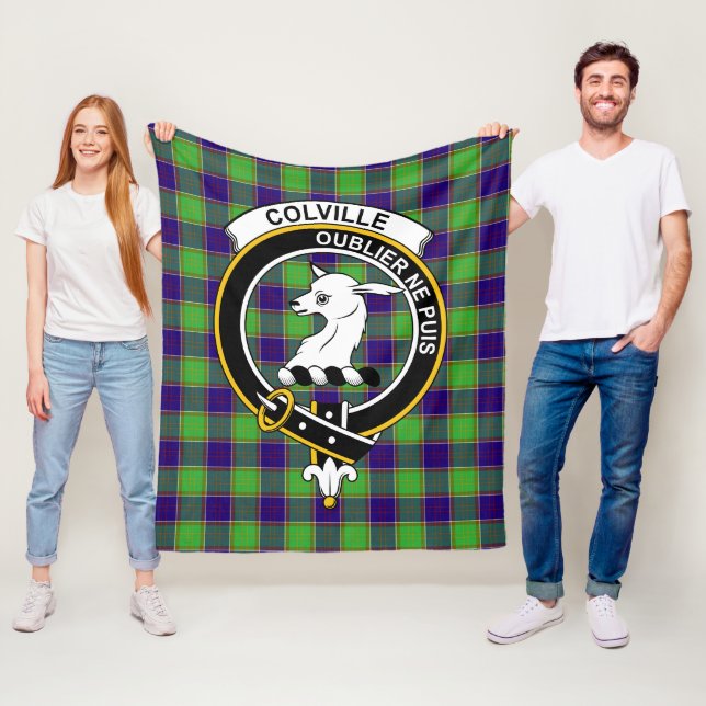Clan Colville Tartan Plaid Fleece Blanket (In Situ)