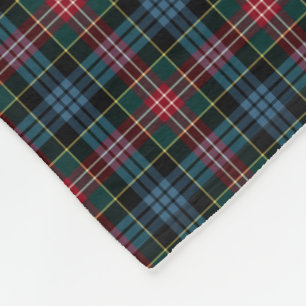Clan Comyn and Cumming Red and Blue Tartan Fleece Blanket