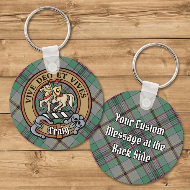 Clan Craig Crest over Tartan Key Ring (Creator Uploaded)