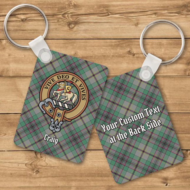 Clan Craig Crest over Tartan Keychain (Creator Uploaded)