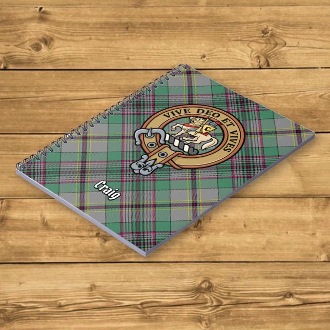 Clan Craig Crest over Tartan Notebook (Creator Uploaded)