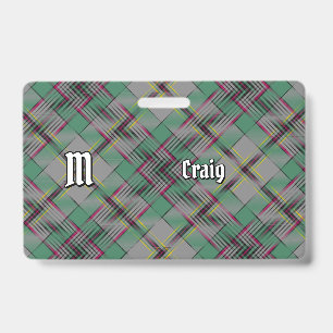 Clan Craig Tartan Badge ID Badge