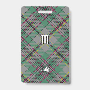 Clan Craig Tartan Badge ID Badge