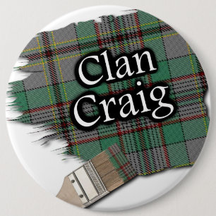 Clan Craig Tartan Paint Brush 6 Cm Round Badge