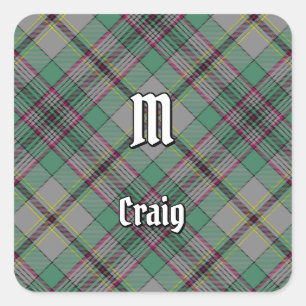 Clan Craig Tartan Square Sticker