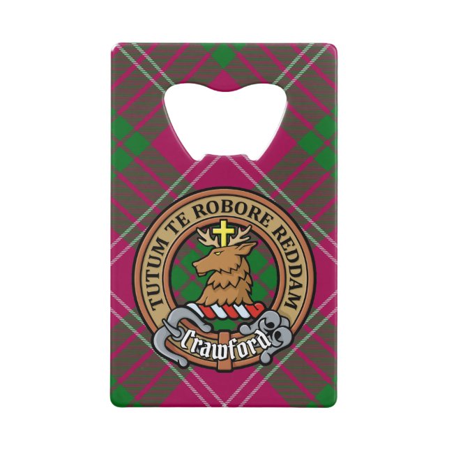 Clan Crawford Crest over Tartan (Front)