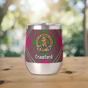 Clan Crawford Crest over Tartan