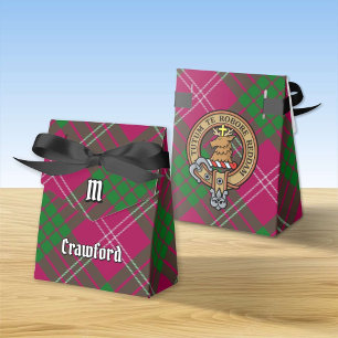 Clan Crawford Crest over Tartan Favour Box