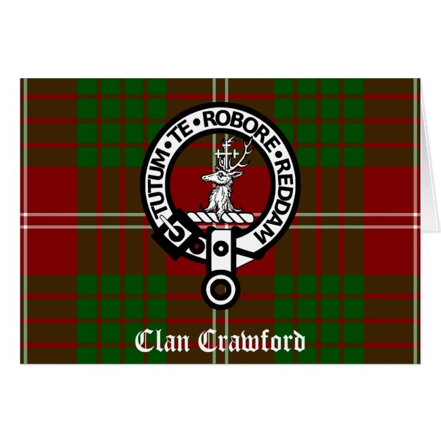 Clan Crawford Crest Tartan (Front Horizontal)
