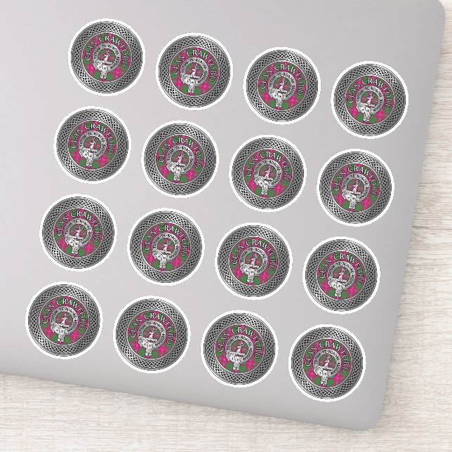 Clan Crawford Crest & Tartan Knot (Detail)