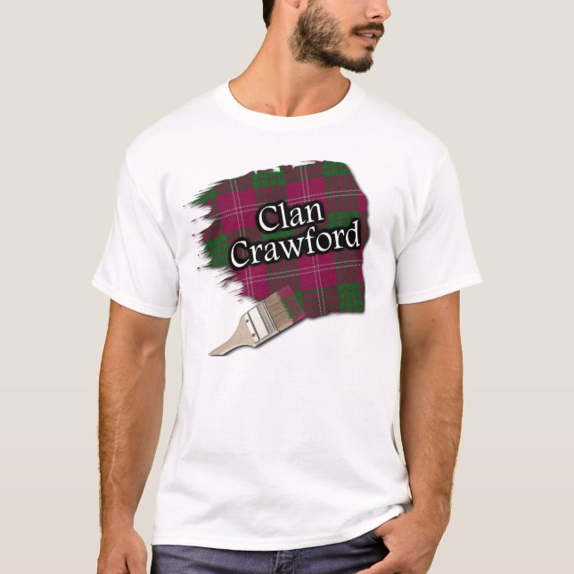 Clan Crawford Scottish Tartan Paint Shirt (Front)