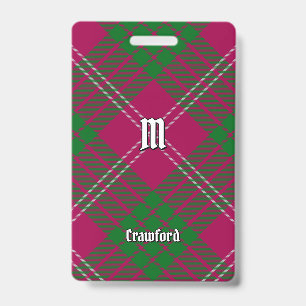 Clan Crawford Tartan Badge ID Badge