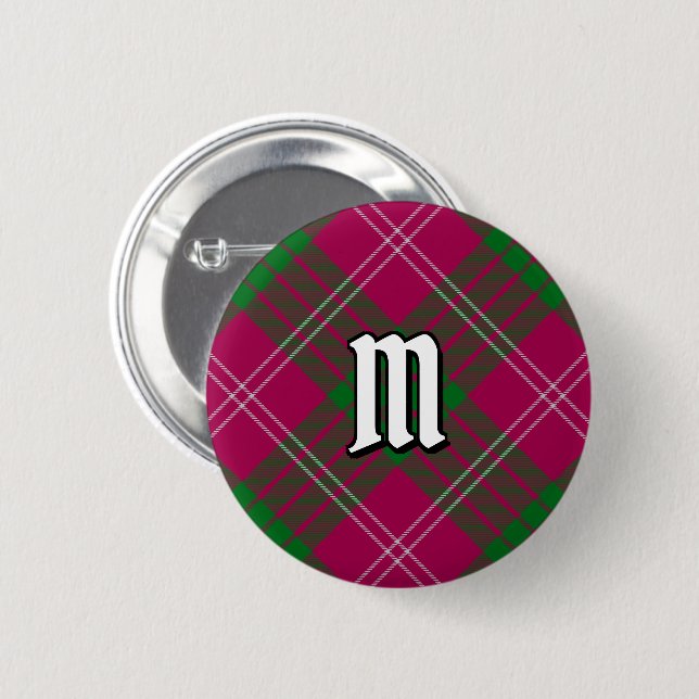 Clan Crawford Tartan Button (Front & Back)
