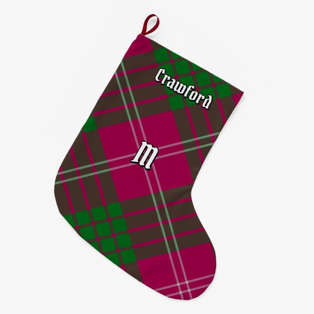 Clan Crawford Tartan Christmas Stocking (Front (Hanging))