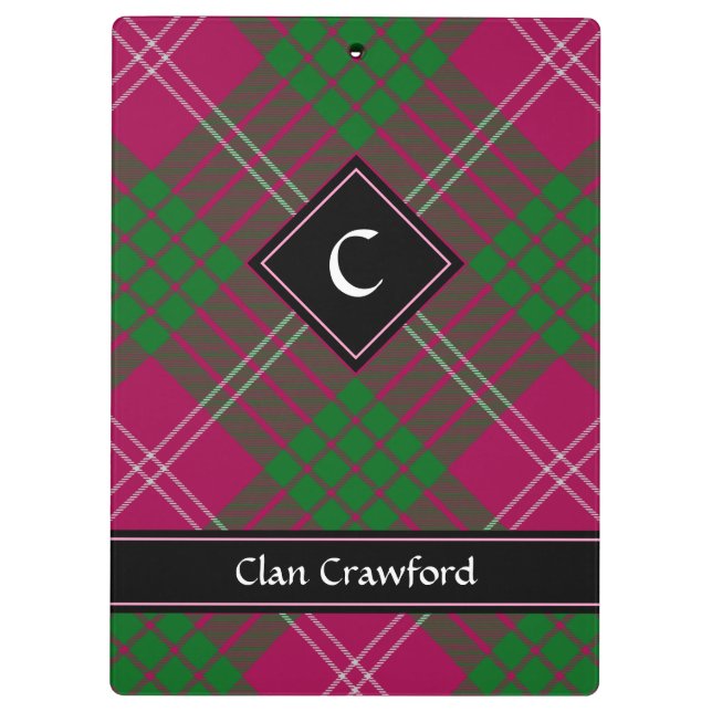 Clan Crawford Tartan Clipboard (Back)