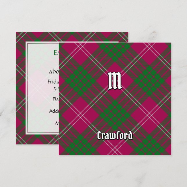 Clan Crawford Tartan Invitation (Front/Back)