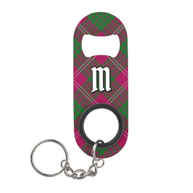 Clan Crawford Tartan Keychain Bottle Opener (Front)