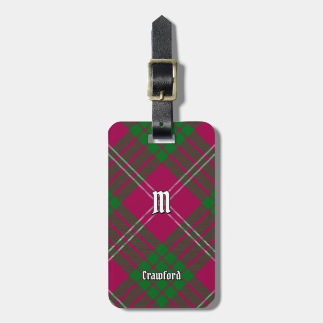 Clan Crawford Tartan Luggage Tag (Front Vertical)