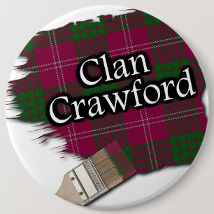 Clan Crawford Tartan Paint Brush 6 Cm Round Badge