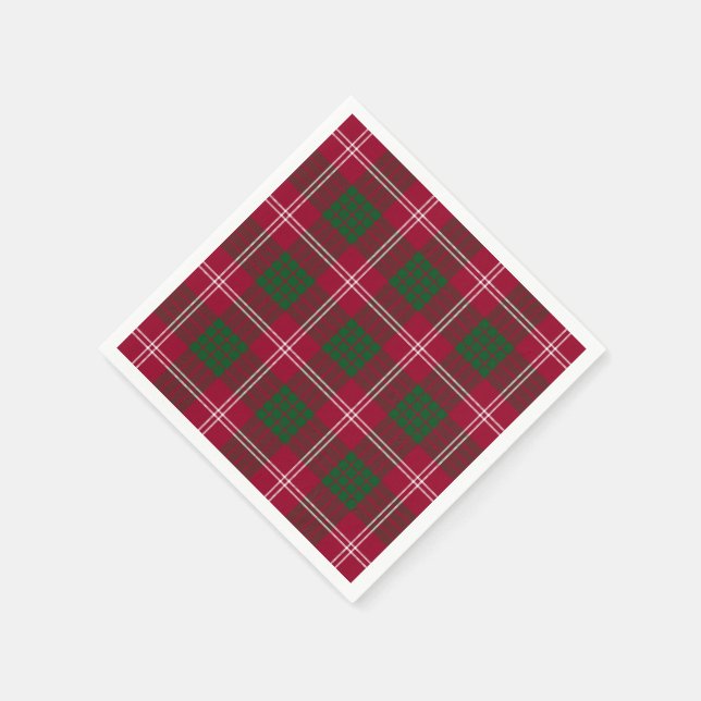 Clan Crawford Tartan Plaid Napkin (Corner)