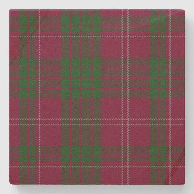 Clan Crawford Tartan Plaid Stone Coaster (Front)
