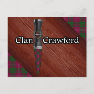 Clan Crawford Tartan Sgian Dubh Blade Postcard