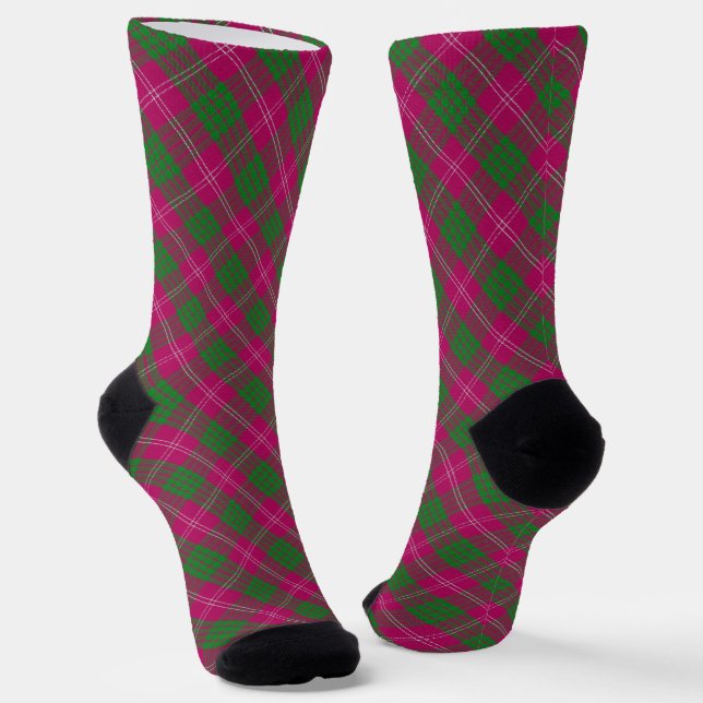 Clan Crawford Tartan  Socks (Angled)
