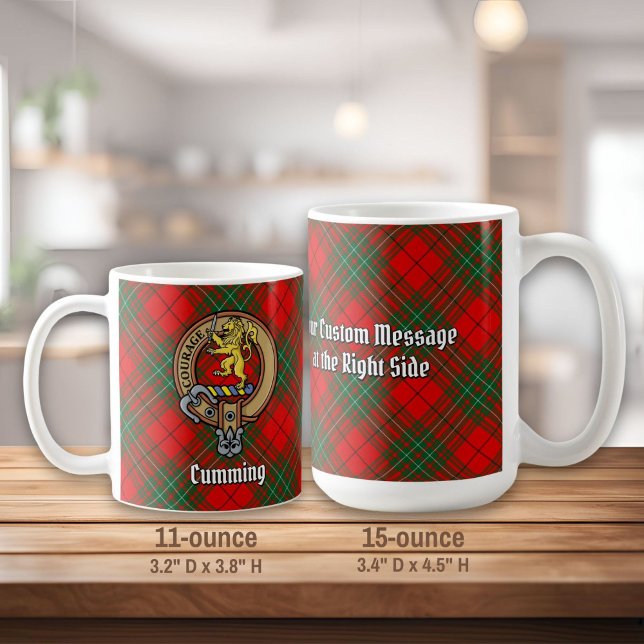 Clan Cumming Crest over Tartan Coffee Mug (Creator Uploaded)