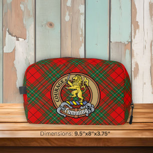 Clan Cumming Crest over Tartan Dopp Kit