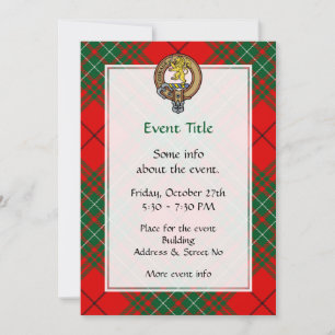 Clan Cumming Crest over Tartan Invitation