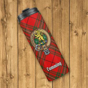 Clan Cumming Crest over Tartan Thermal Tumbler
