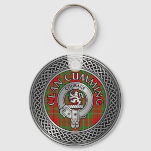 Clan Cumming Crest & Tartan Knot Keychain