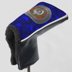 Clan Cumming Crest & Tartan Knot on Thistle Golf Head Cover