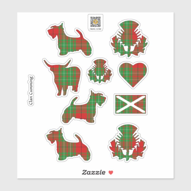 Clan Cumming Tartan Sticker (Sheet)