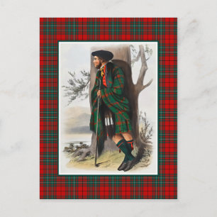 Clan Cummings Vintage Illustration Tartan Frame Postcard