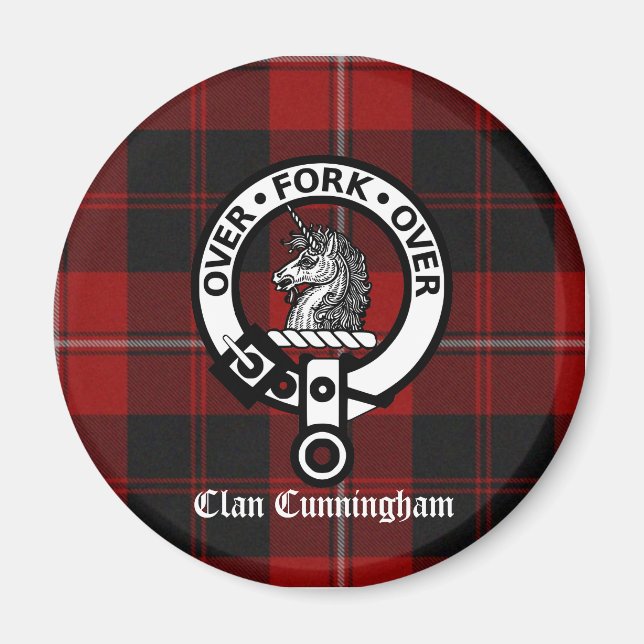 Clan Cunningham Badge & Tartan Magnet (Front)