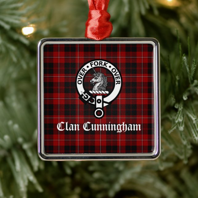 Clan Cunningham Badge & Tartan   Metal Tree Decoration (Tree)