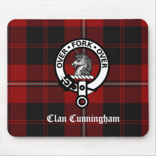 Clan Cunningham Badge & Tartan Mouse Mat