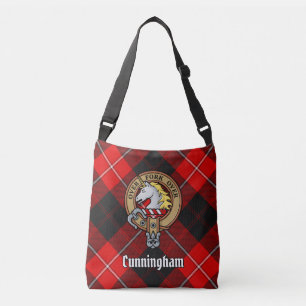 Clan Cunningham Crest over Tartan Crossbody Bag